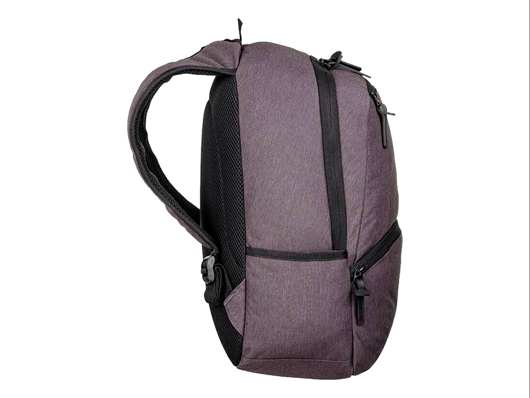 Mochila Samsonite Elevation Lyra en color gris con detalles en negro y textura lineal.