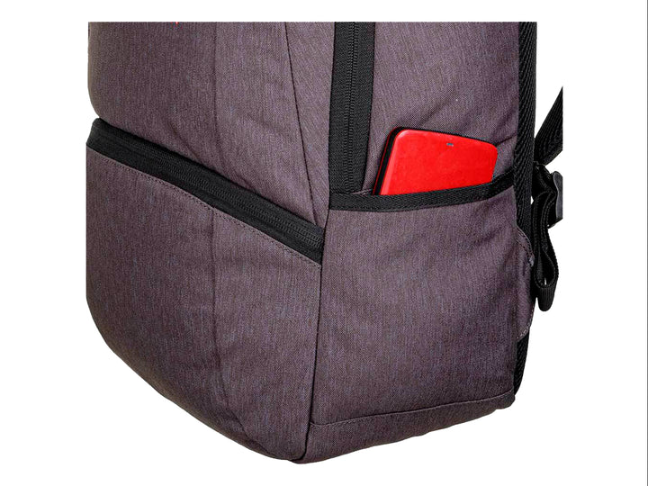 Mochila Samsonite Elevation Lyra en color gris con detalles en negro y textura lineal.