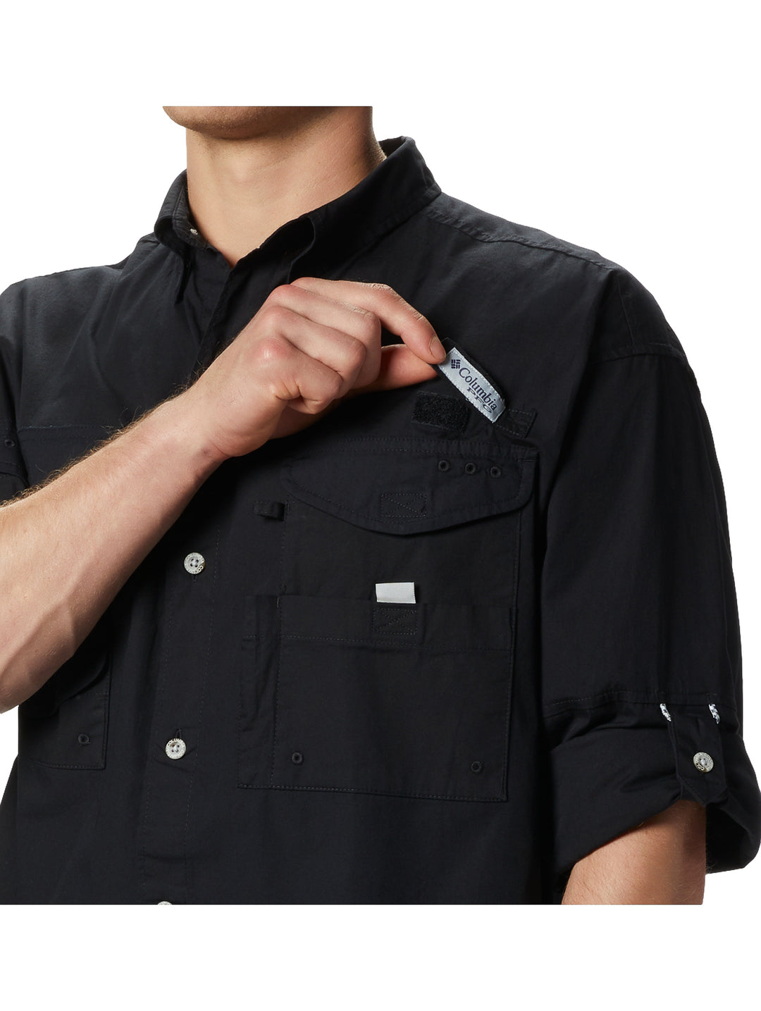 Camisa Columbia PFG Bonehead Manga Larga Negro para Hombre