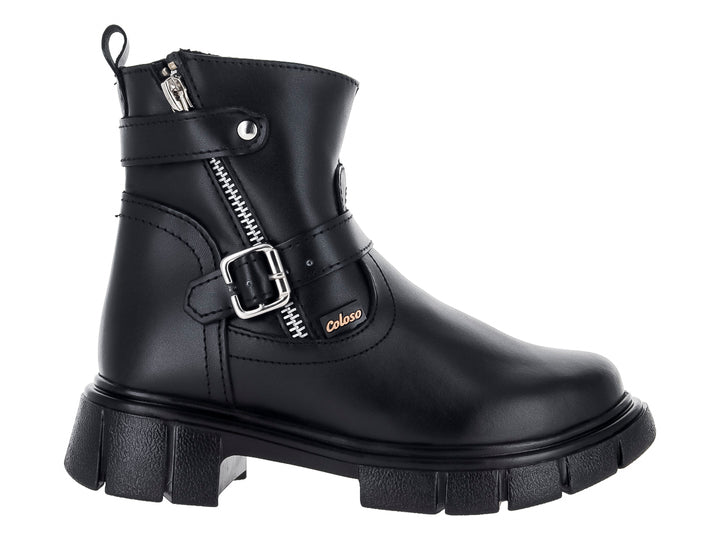 Botines Coloso para Niña en Piel Negro