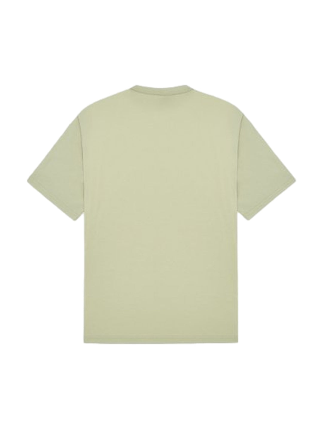 Hombre vistiendo playera Converse color verde oliva con logotipo blanco en el pecho.