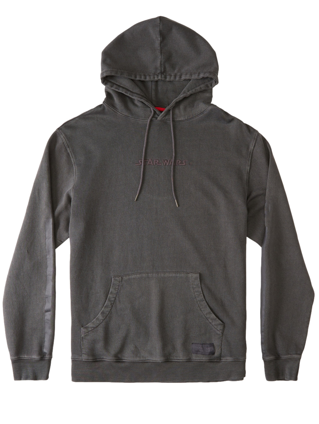 Sudadera con capucha color negro lavado vintage con bordado de Star Wars en el pecho.