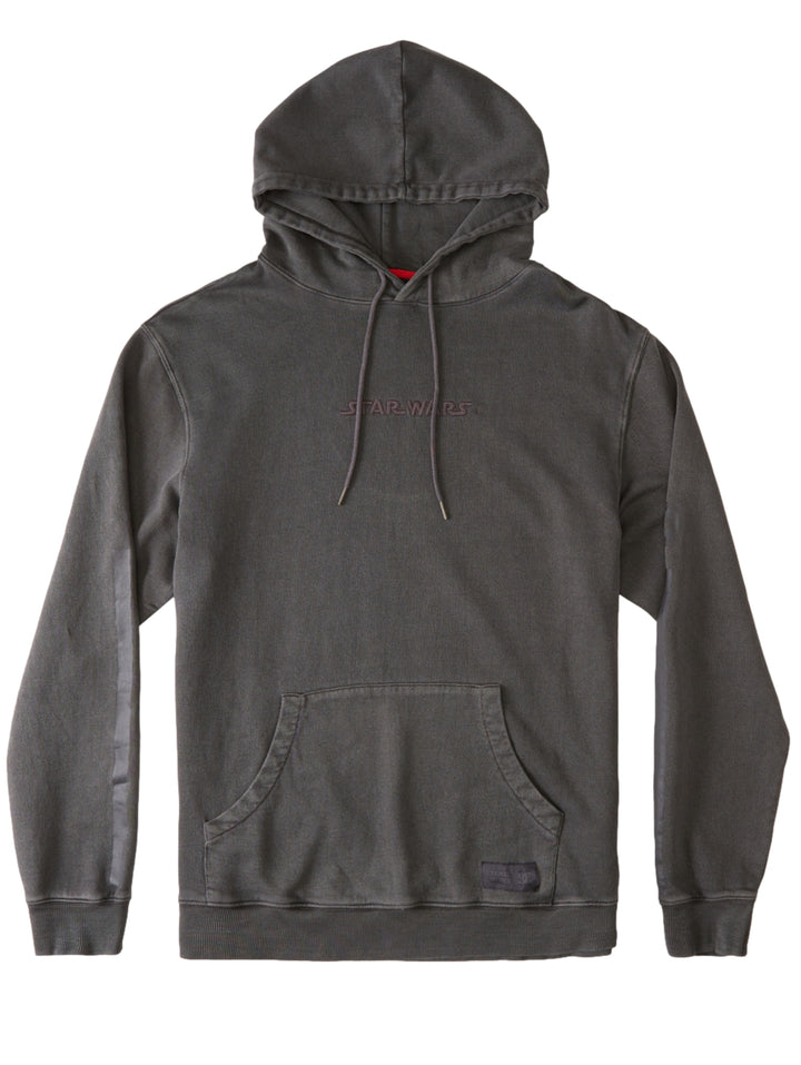 Sudadera con capucha color negro lavado vintage con bordado de Star Wars en el pecho.