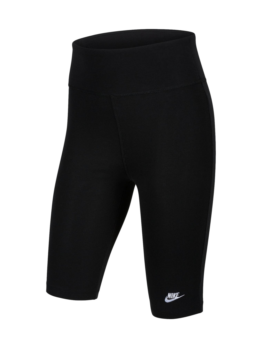 Pantalones cortos deportivos Nike de color negro, ajustados al cuerpo.