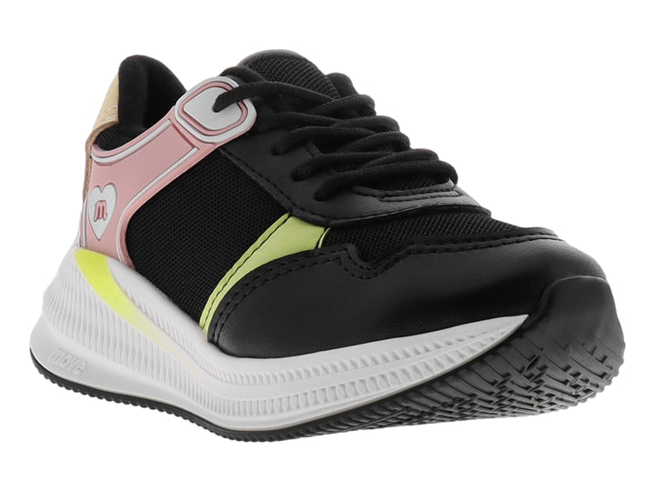 Tenis Molekinha Negro Rosa Verde para Niña