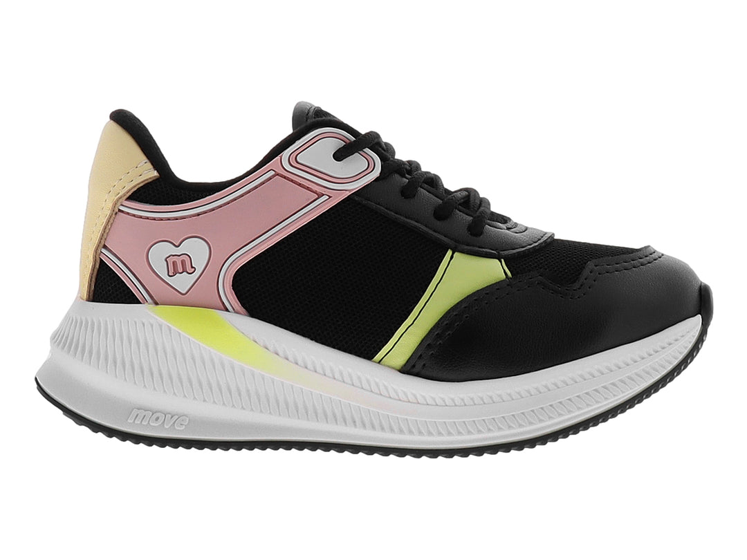 Tenis Molekinha Negro Rosa Verde para Niña