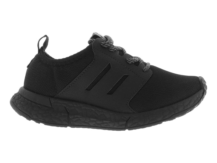 Zapato deportivo infantil Molekinho color negro con cordones y suela texturizada sobre fondo blanco.