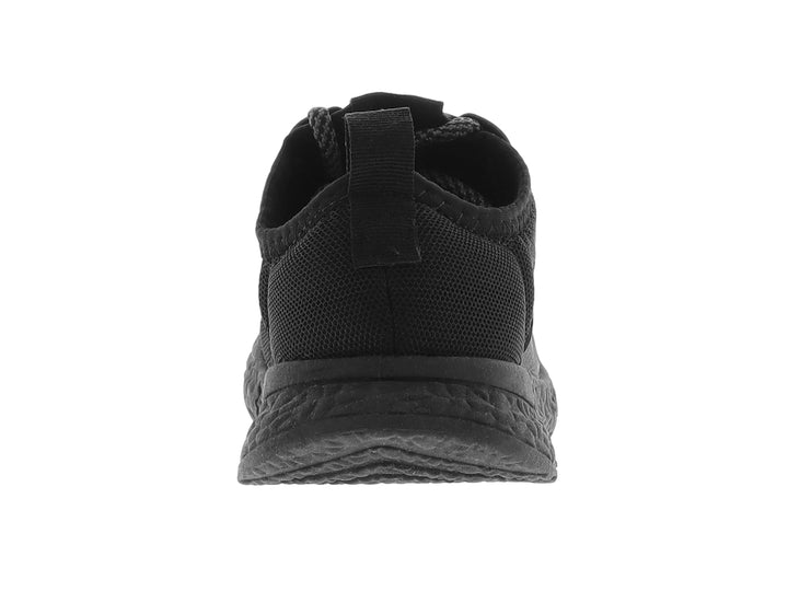 Zapato deportivo infantil Molekinho color negro con cordones y suela texturizada sobre fondo blanco.