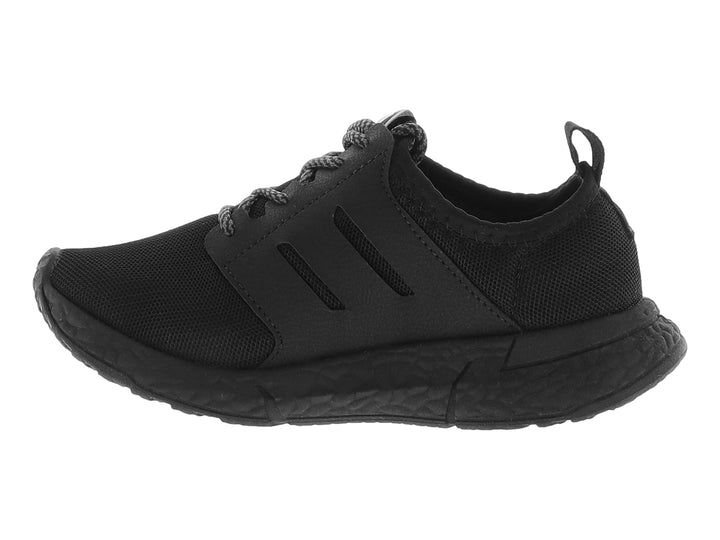Zapato deportivo infantil Molekinho color negro con cordones y suela texturizada sobre fondo blanco.