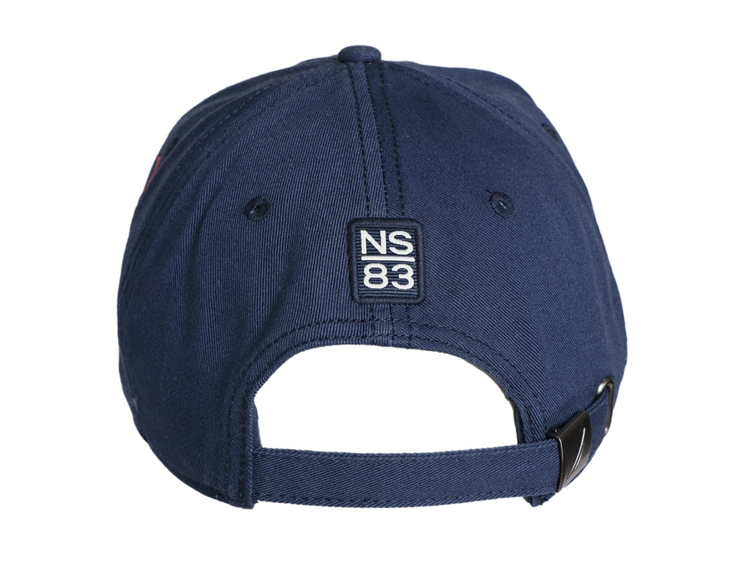 Gorra Nautica color azul marino con logotipo blanco bordado en el frente y visera curva.