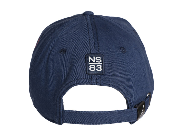 Gorra Nautica color azul marino con logotipo blanco bordado en el frente y visera curva.