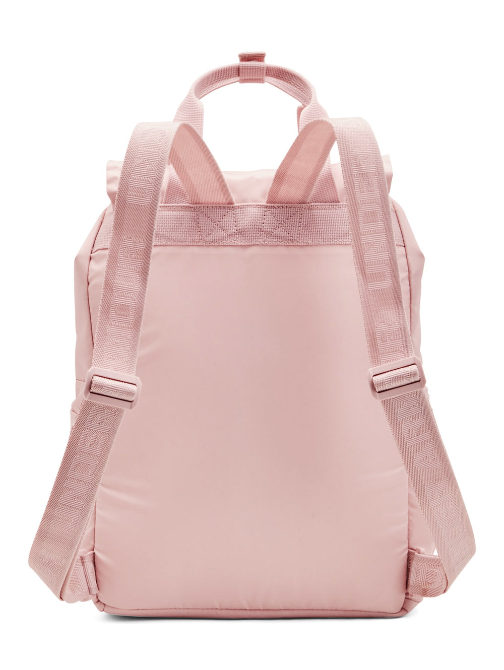 Mochila Under Armour de color rosa con cordones rojos y detalles en blanco.