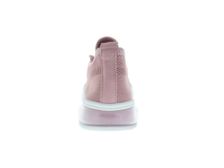 Tenis deportivos Furor para mujer en color rosa con suela blanca y detalles laterales multicolores.