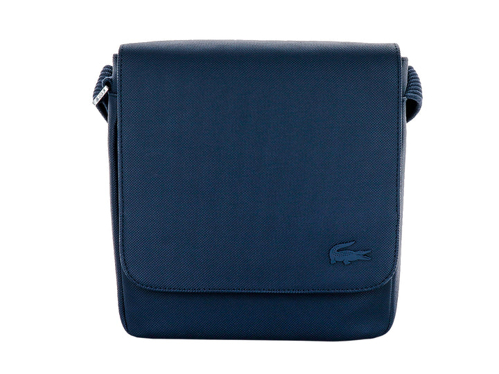 Bolso crossbody Lacoste en color azul marino con logotipo de cocodrilo bordado