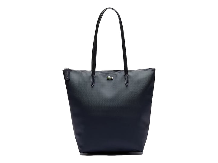 Bolso de hombro Lacoste modelo NF1890 en color azul marino con asas largas y logotipo frontal.
