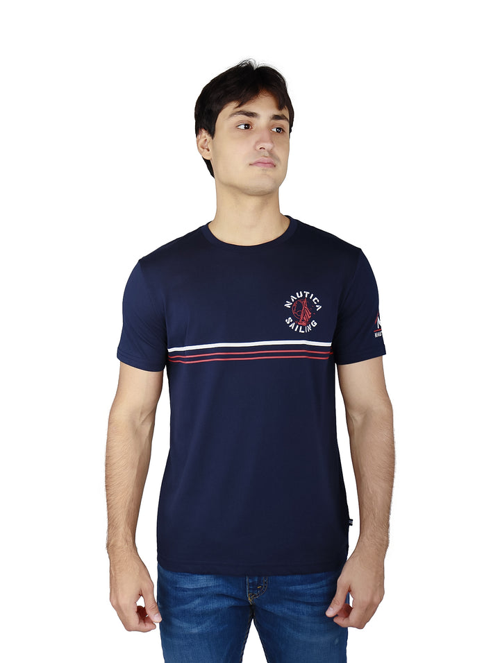 Playera Nautica Navy de Manga Corta para Hombre