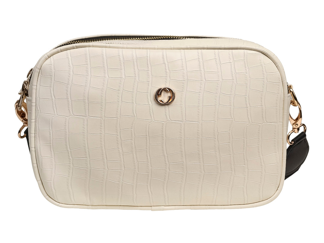 Bolsa de Hombro Ferretina Efecto Drilo Color Latte para Mujer