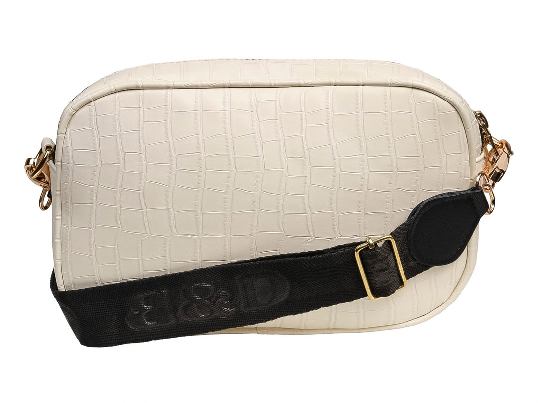 Bolsa de Hombro Ferretina Efecto Drilo Color Latte para Mujer