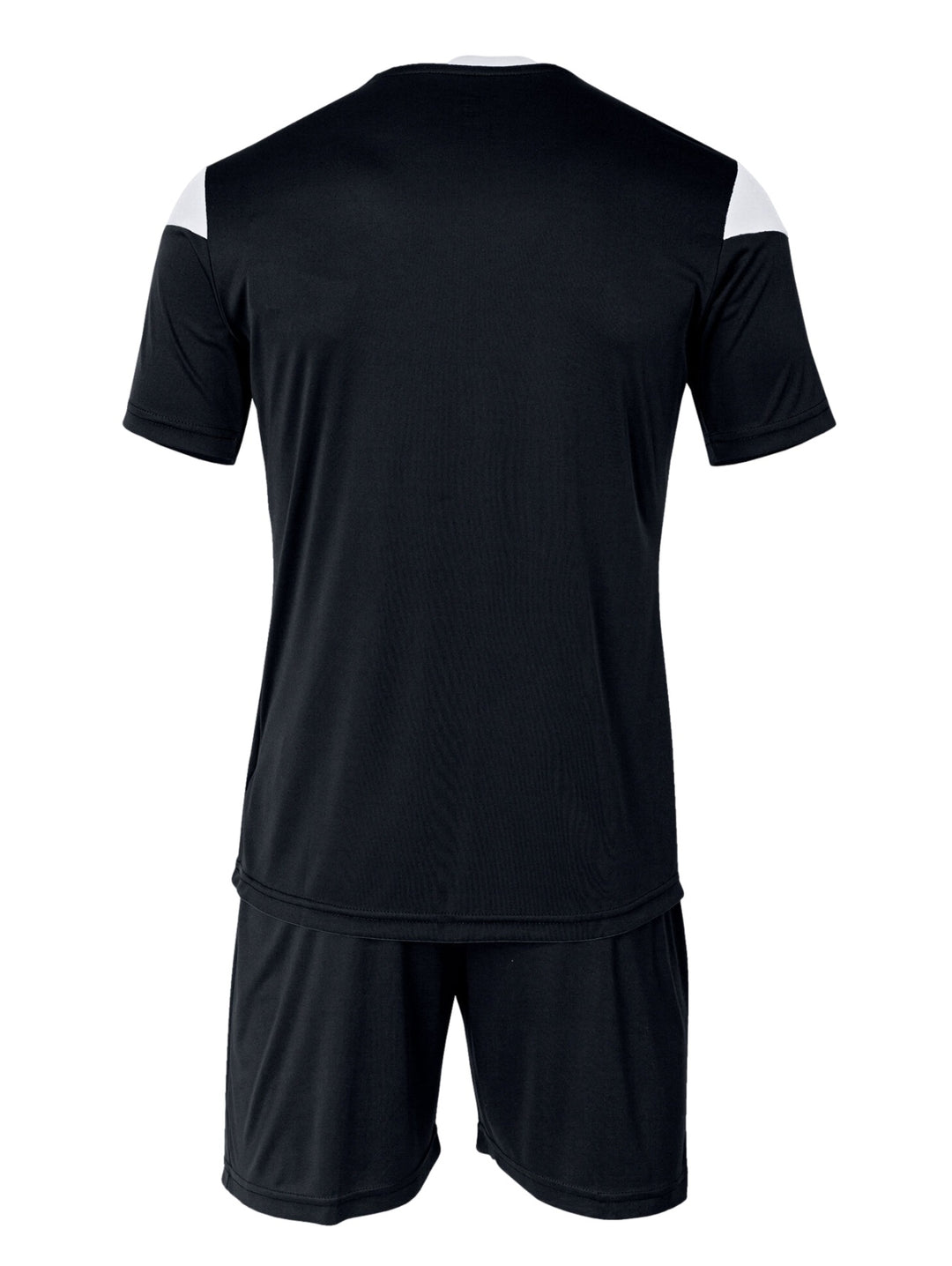 Conjunto deportivo Joma para niño en color negro con detalles blancos, incluye camiseta y short.