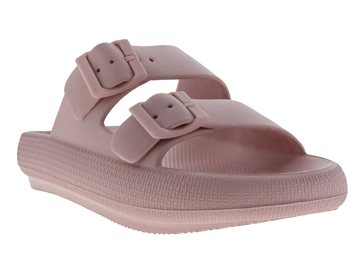 Sandalia MAFUNKKAS de color rosa con dos correas ajustables mediante hebillas y suela de plataforma texturizada.