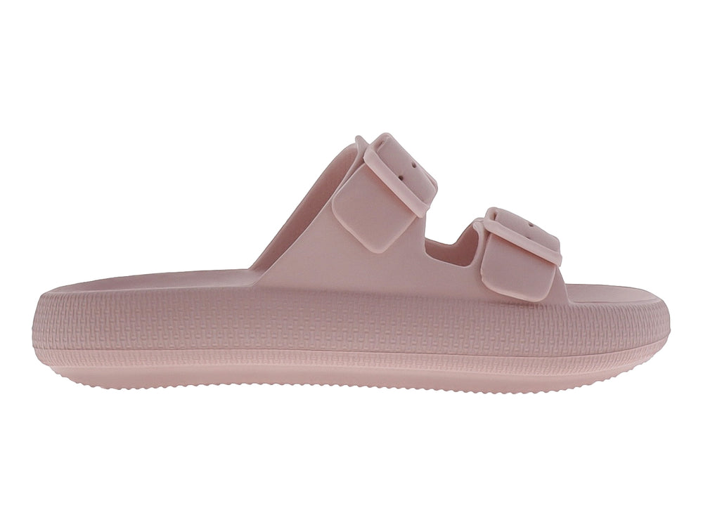 Sandalia MAFUNKKAS de color rosa con dos correas ajustables mediante hebillas y suela de plataforma texturizada.