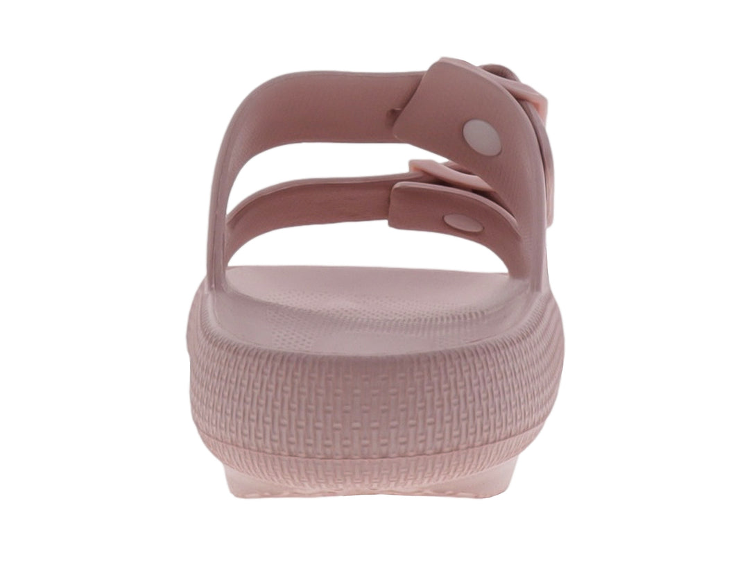 Sandalia MAFUNKKAS de color rosa con dos correas ajustables mediante hebillas y suela de plataforma texturizada.