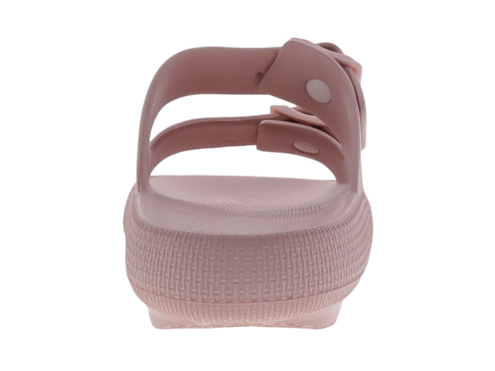 Sandalia MAFUNKKAS de color rosa con dos correas ajustables mediante hebillas y suela de plataforma texturizada.