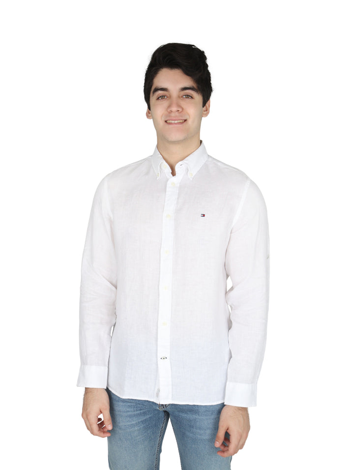 Camisa Tommy Hilfiger de Lino Blanco para Hombre