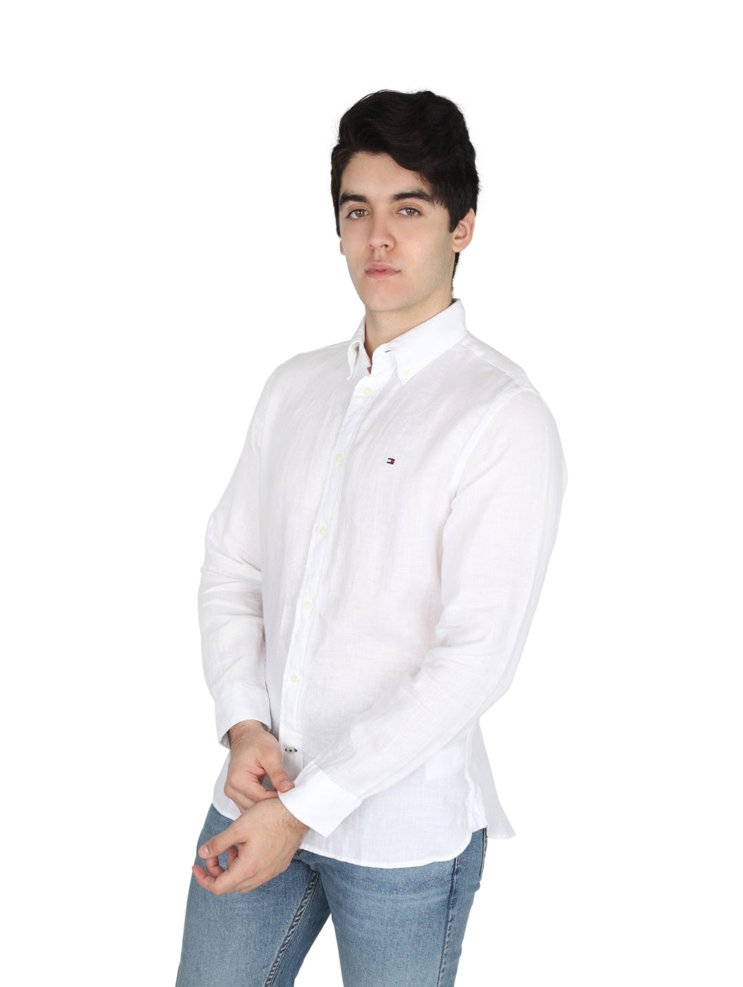 Camisa Tommy Hilfiger de Lino Blanco para Hombre