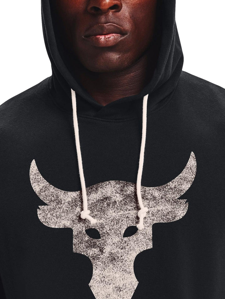 Sudadera sin mangas color negro con capucha y gráfico frontal blanco de la línea Project Rock.