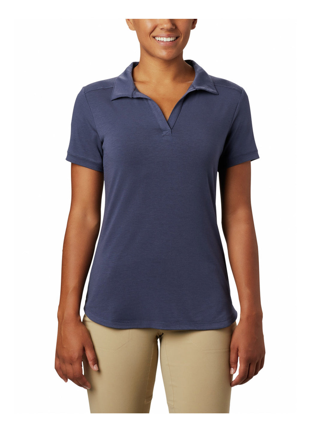 Playera Polo Columbia Essential Elements Azul Marino para Mujer
