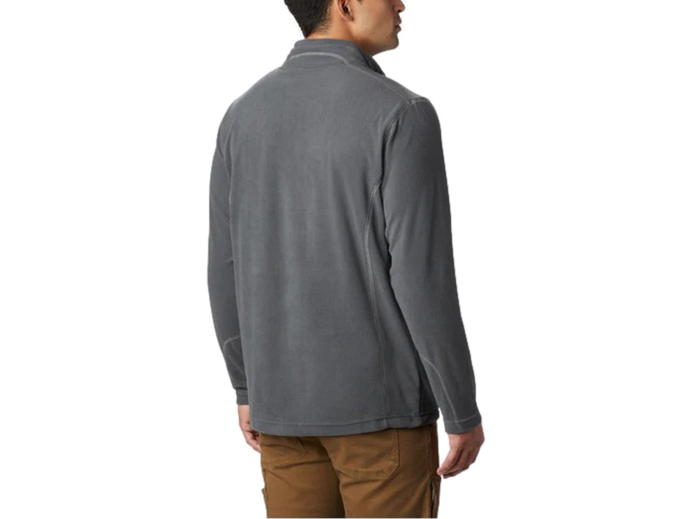 Sudadera Columbia color gris oscuro con media cremallera y cuello alto.