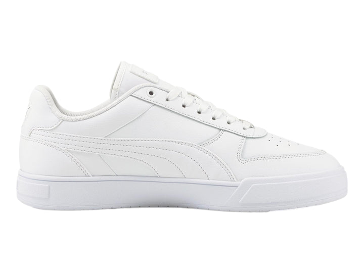 Tenis PUMA Caven Dime en color blanco total, vista lateral sobre fondo blanco.