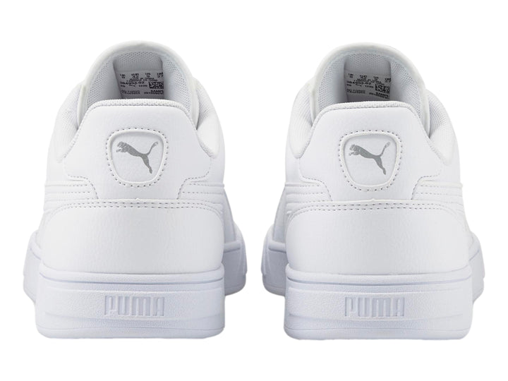 Tenis PUMA Caven Dime en color blanco total, vista lateral sobre fondo blanco.
