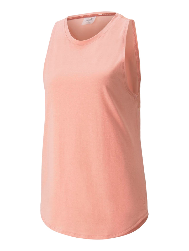 Camiseta deportiva sin mangas color rosa pálido para mujer.