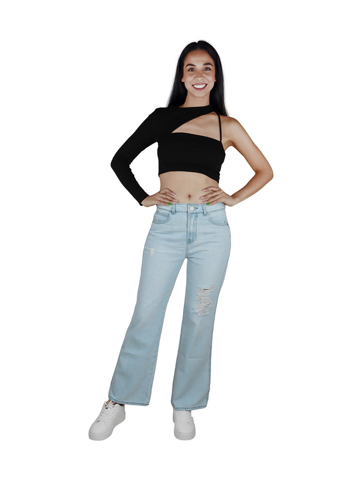 Jeanswest Jeans Campana Azul Claro para Mujer