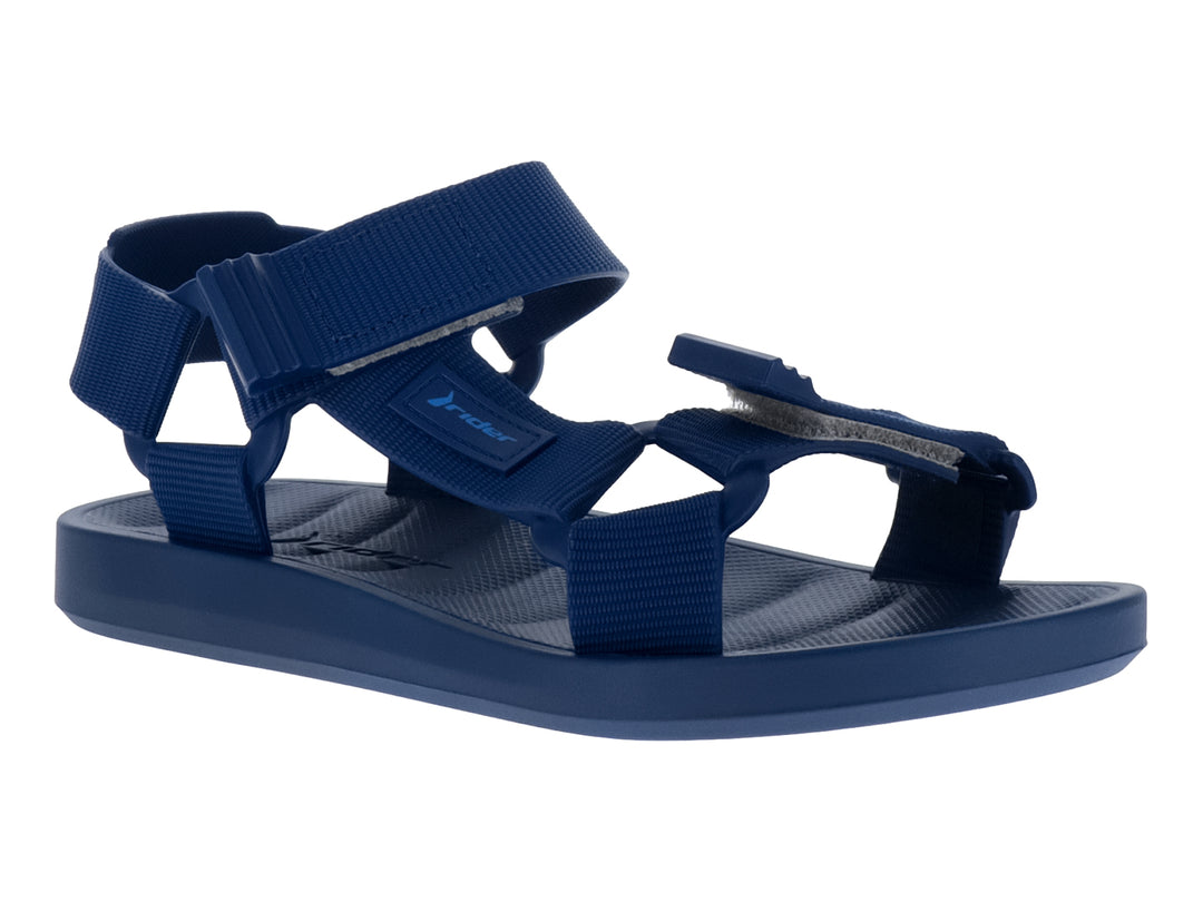 Sandalia Rider azul para niño con correas ajustables y suela cómoda.