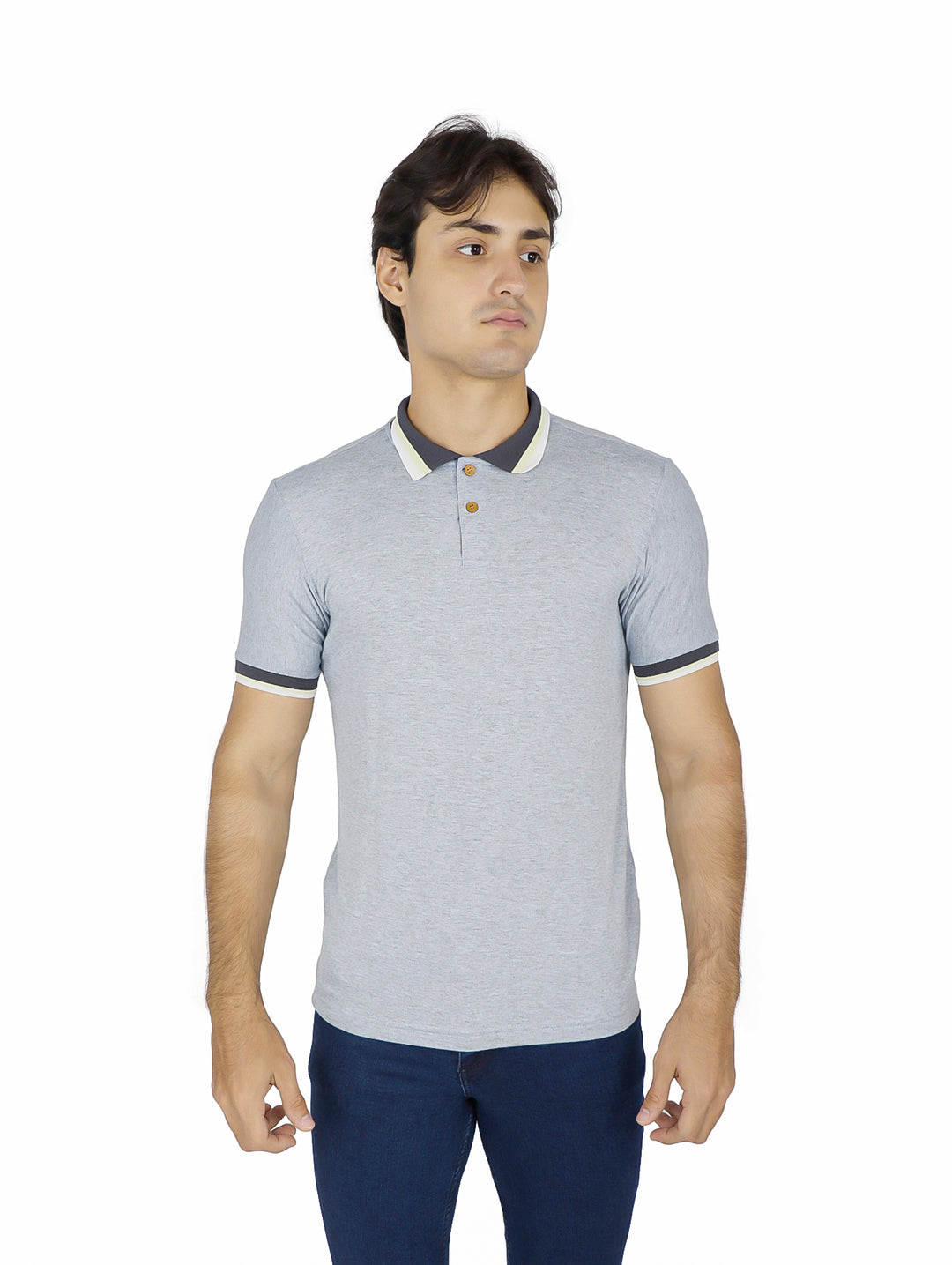 Playera Polo G.American Azul Jaspe para Hombre