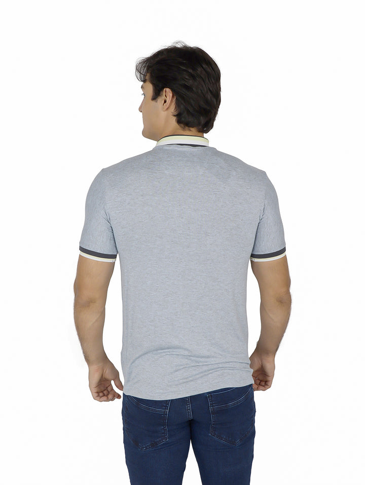 Playera Polo G.American Azul Jaspe para Hombre