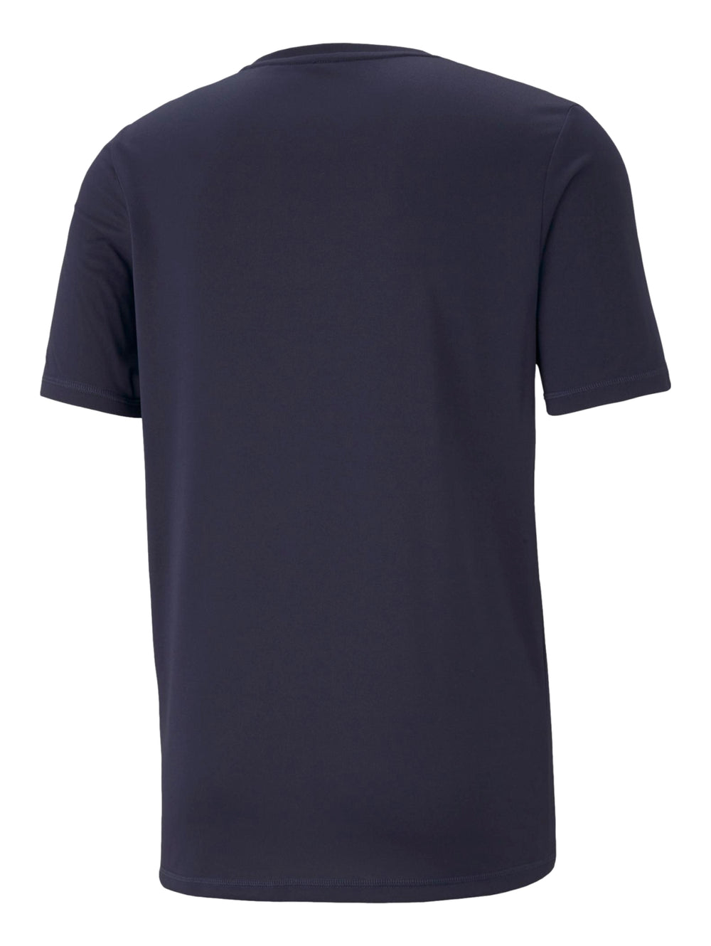 Camiseta deportiva PUMA color azul marino con logotipo blanco grande en el pecho.