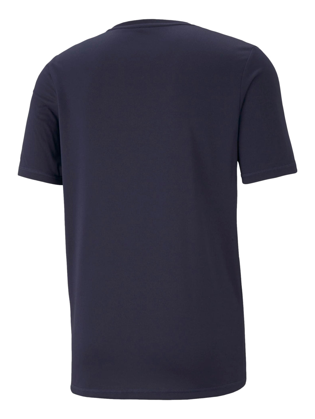 Camiseta deportiva PUMA color azul marino con logotipo blanco grande en el pecho.