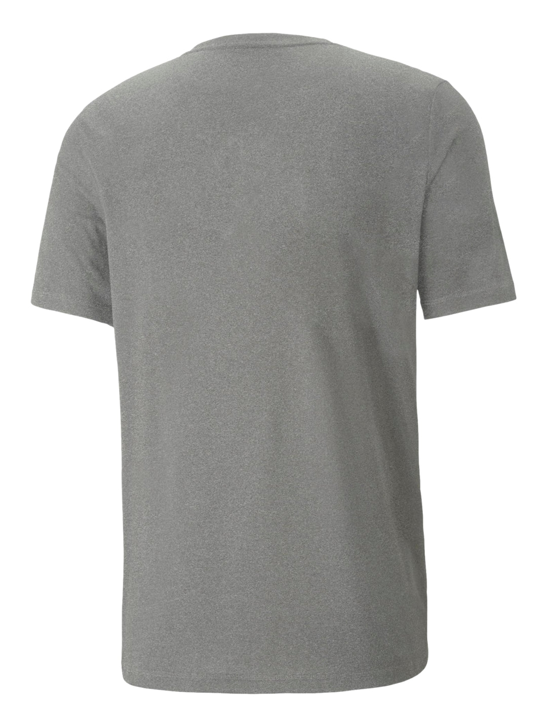 Camiseta deportiva PUMA color gris con logotipo grande de Puma en negro en el pecho.
