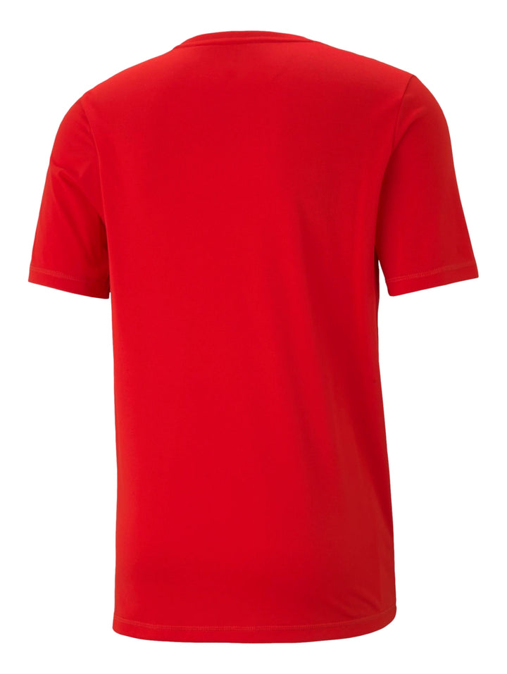 Camiseta deportiva PUMA color rojo con logotipo grande en negro en el pecho.