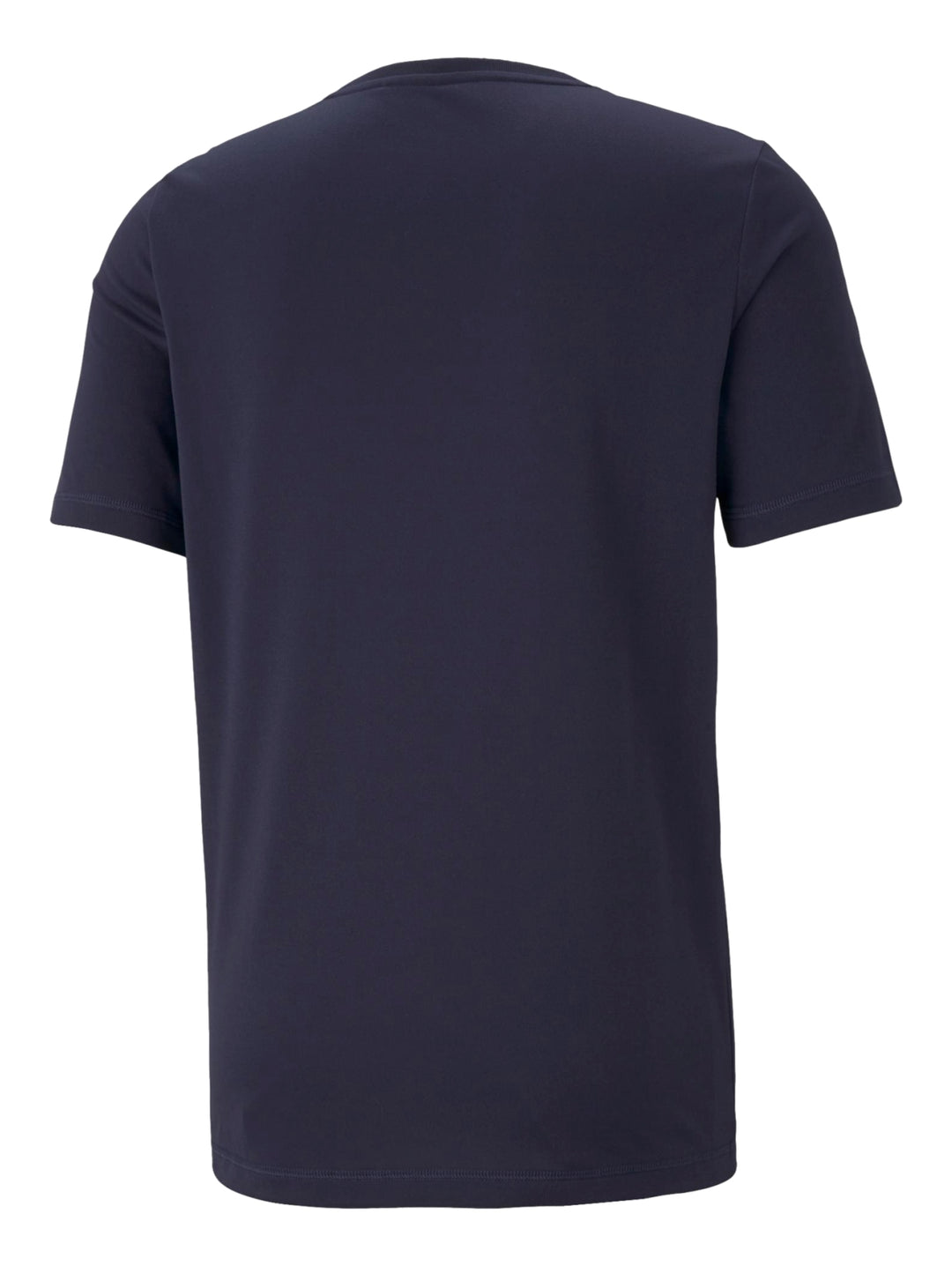 Camiseta deportiva PUMA de color azul marino con logotipo blanco pequeño en el pecho.