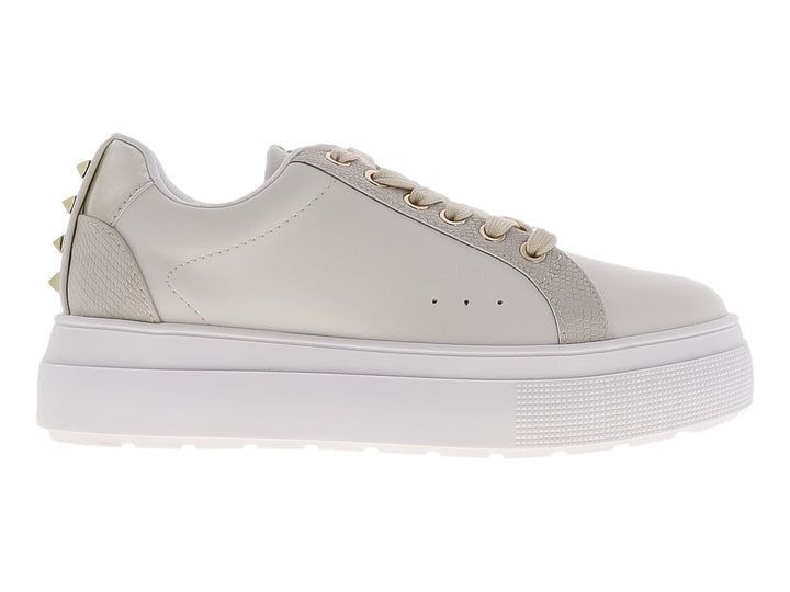 Tenis Westies color ivory con suela de plataforma gruesa y acabado mate.