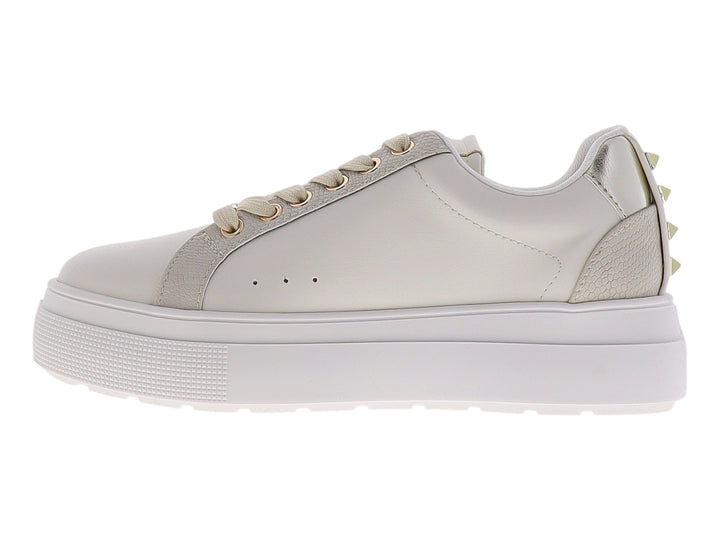 Tenis Westies color ivory con suela de plataforma gruesa y acabado mate.
