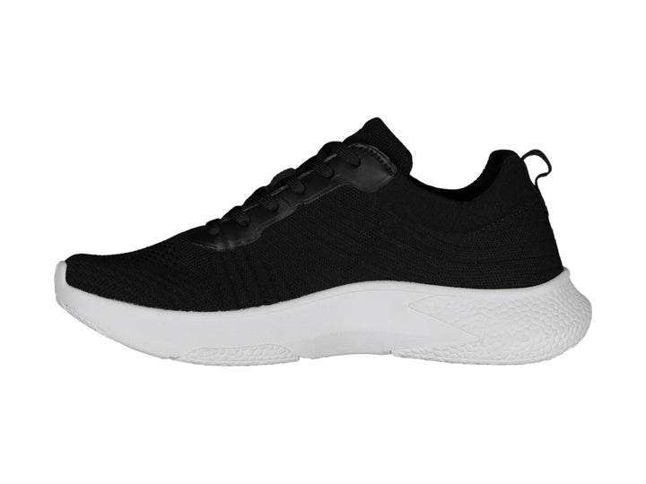 Tenis deportivos Charly color negro con suela blanca.