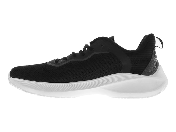 Tenis de baloncesto COURT en color negro con suela blanca y detalles en gris.