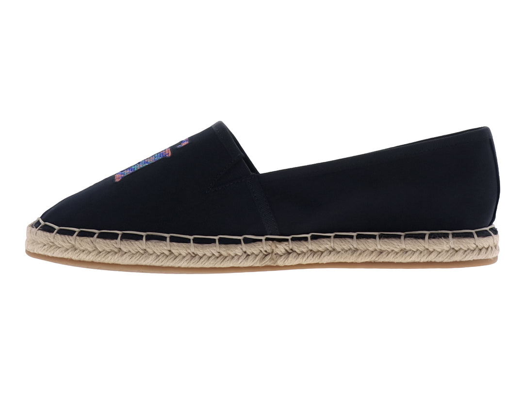 Alpargata Tommy Hilfiger para mujer en color azul marino con suela de cuerda beige.