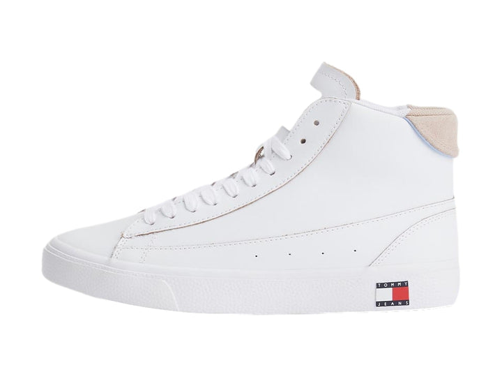 Tenis Tommy Hilfiger Tommy Jeans Mid Leather Varsity Blancos para Mujer